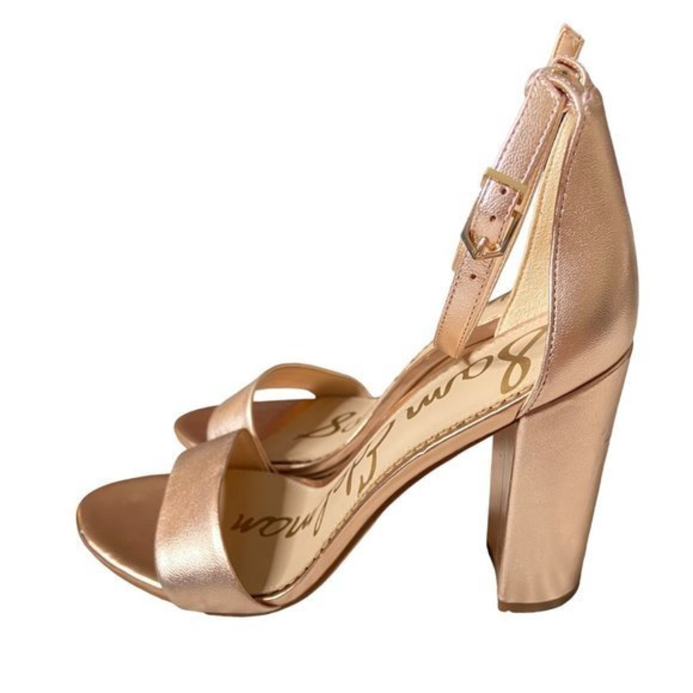 Sam Edelman pink rose high block heel adjustable strap size 9‎